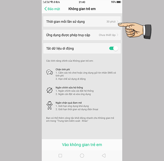 Chọn ứng dụng được phép truy cập